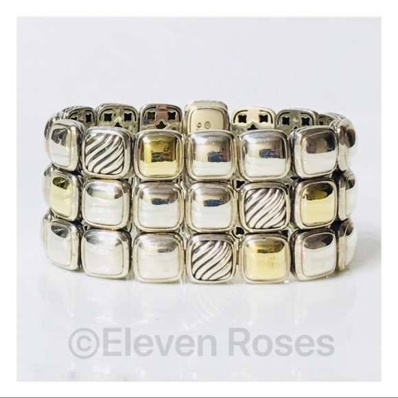 David Yurman Jewelry - David Yurman Three Row Cushion Chiclet Bracelet